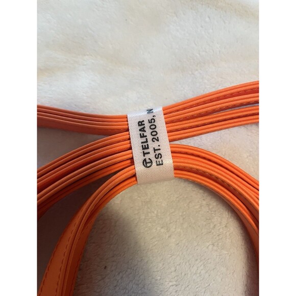 NWT- Telfar Orange Medium Shopping Tote Bag with Embossed Logo Design - Picture 5 of 7